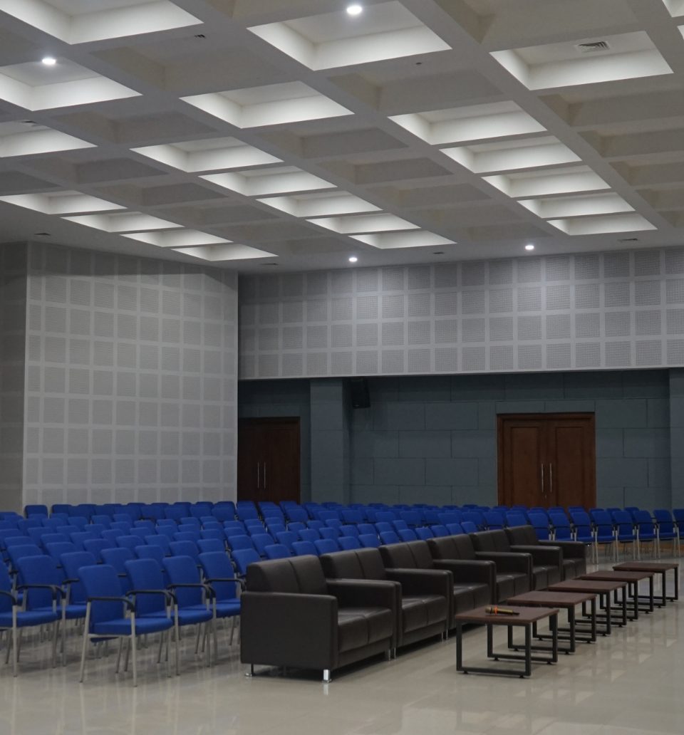 Conference hall interior with 300-seat capacity
